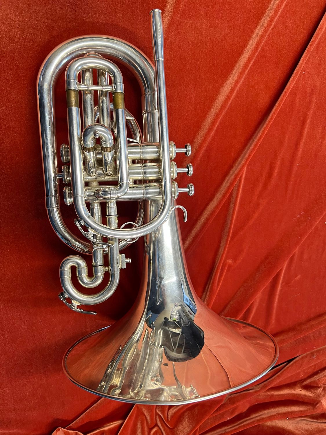 Jupiter Marching Mellophone JMP1101MS, Silver Plated, Serial Number WC03255