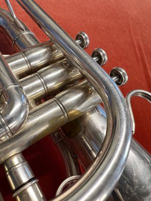Jupiter Marching Mellophone JMP1101MS, Silver Plated, Serial Number WC04166