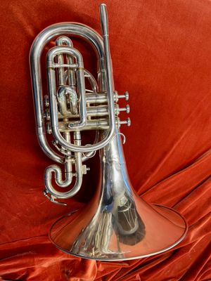 Jupiter Marching Mellophone JMP1101MS, Silver Plated, Serial Number WC04166