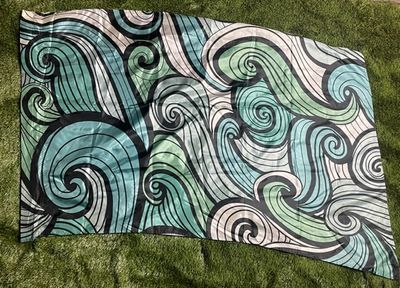 Turquoise Green Swirl Flag