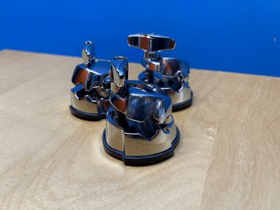Floor Tom Leg Mounts - 3 Pack - Chrome