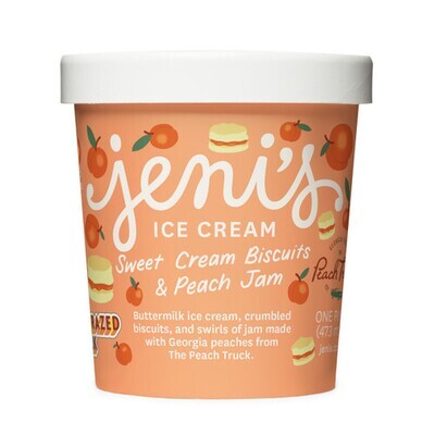 Jeni&#39;s Sweet Cream Biscuits And Peach Jam Pint