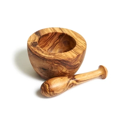 Olive Wood Mortar &amp; Pestle 4&quot;