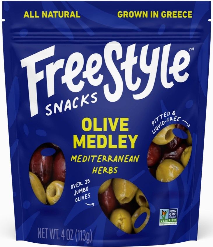 Freestyle Olive Snacks, Flavor: Olive Medley Mediterranean