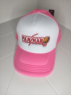 Cappellino Trucker 5 pannelli con ricamo PANINARO colore rosa fluo/pink