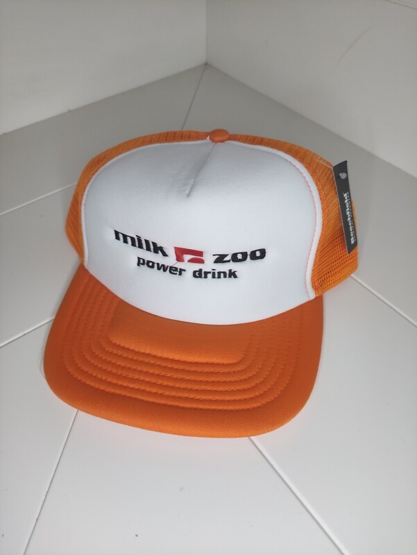Cappellino Trucker logo ricamato &quot;MILK ZOO&quot; colore arancione