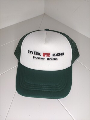 Cappellino Trucker logo ricamato "MILK ZOO" colore verde scuro