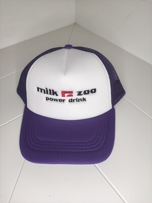 Cappellino Trucker logo ricamato &quot;MILK ZOO&quot; colore viola