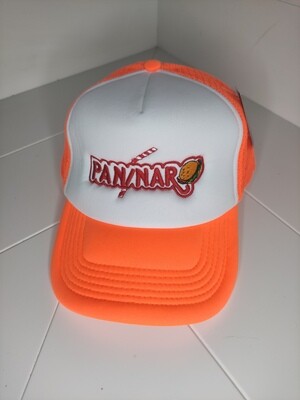 Cappellino Trucker 5 pannelli con ricamo PANINARO arancio fluo