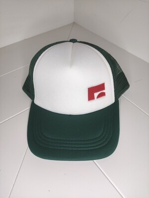 Cappellino Trucker con logo ricamato "Milk zoo" colore verde scuro