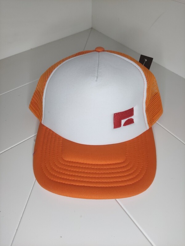 Cappellino Trucker con logo ricamato &quot;Milk zoo&quot; colore arancione