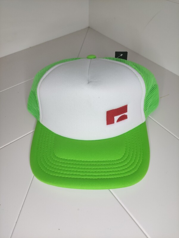 Cappellino Trucker con logo ricamato &quot;Milk zoo&quot; colore verde fluo