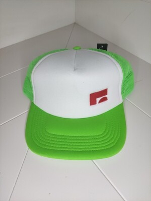 Cappellino Trucker con logo ricamato "Milk zoo" colore verde fluo