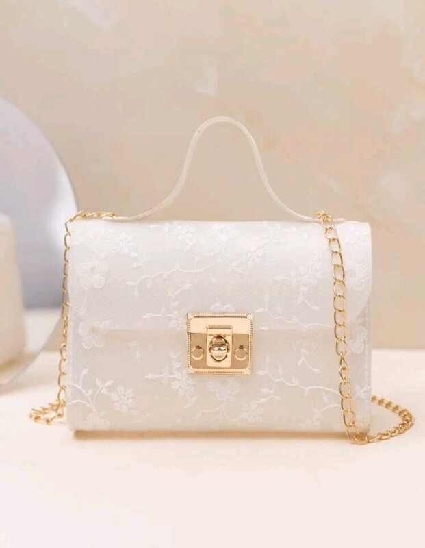 Floral Twist lock chain Bag