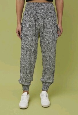 Harem Pants White with Black Spots