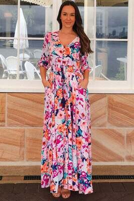 Aurora 1/2 Sleeves Maxi Dress
