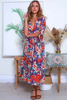 Aliza V-Neckline Midi Dress