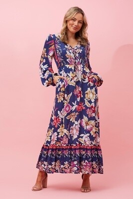 Floral Maxi Dress Long Sleeves