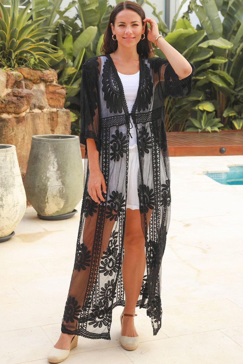Long Lace Jacket Black