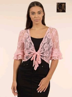 Pink Lace Tie Top