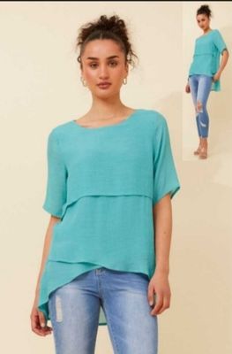 Layered Top Teal