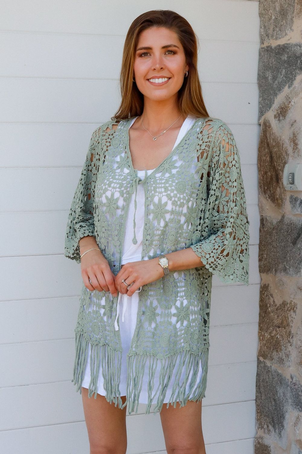 Crochet Jacket Sage
