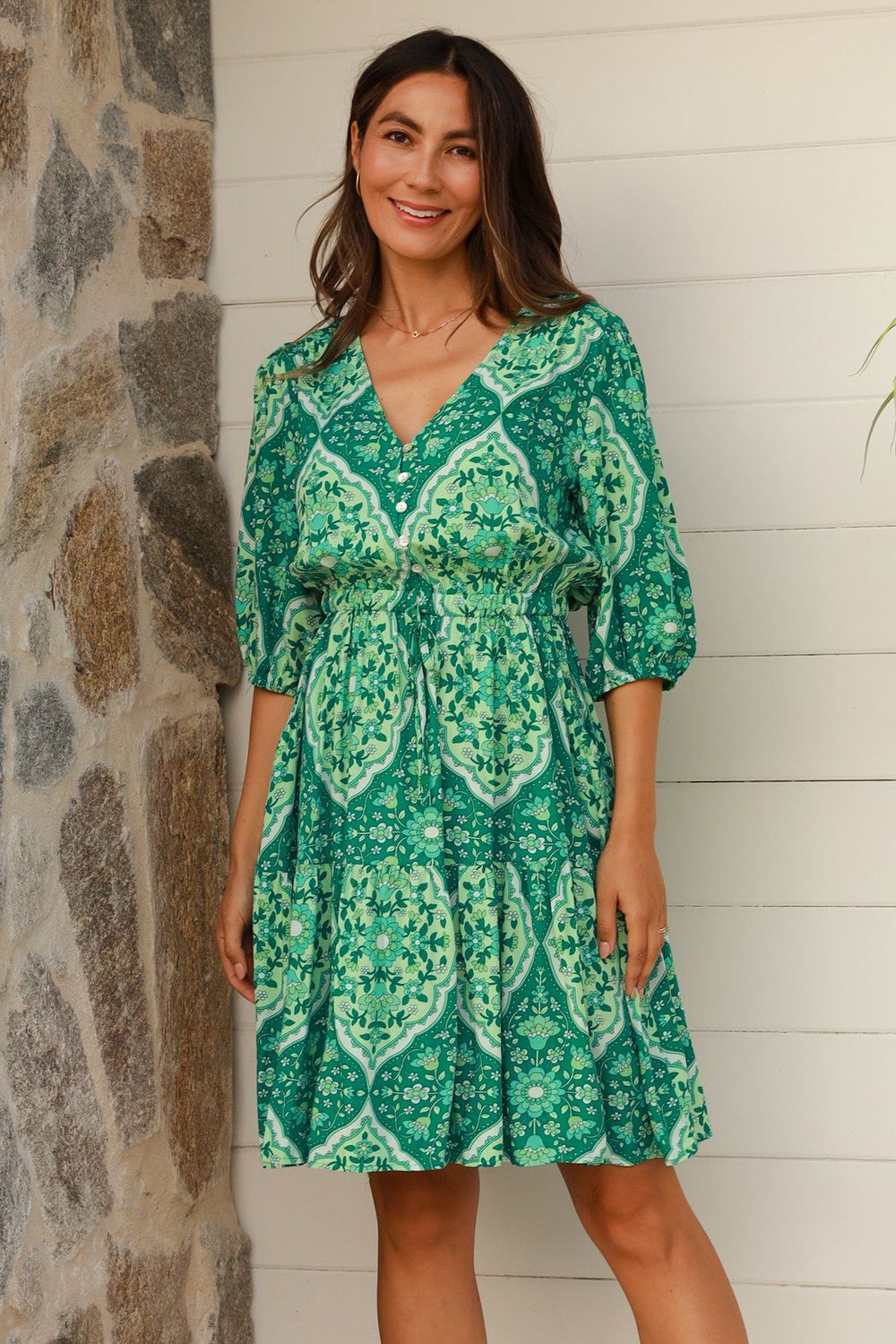 Luisa V Neck Mini Dress