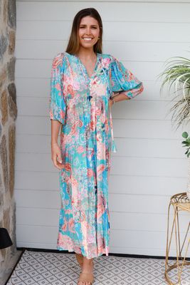 Jaylani Midi Dress in Blue