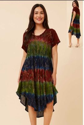 Beach Rust Green Dress