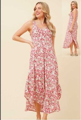 Sundress Midi Pink Floral