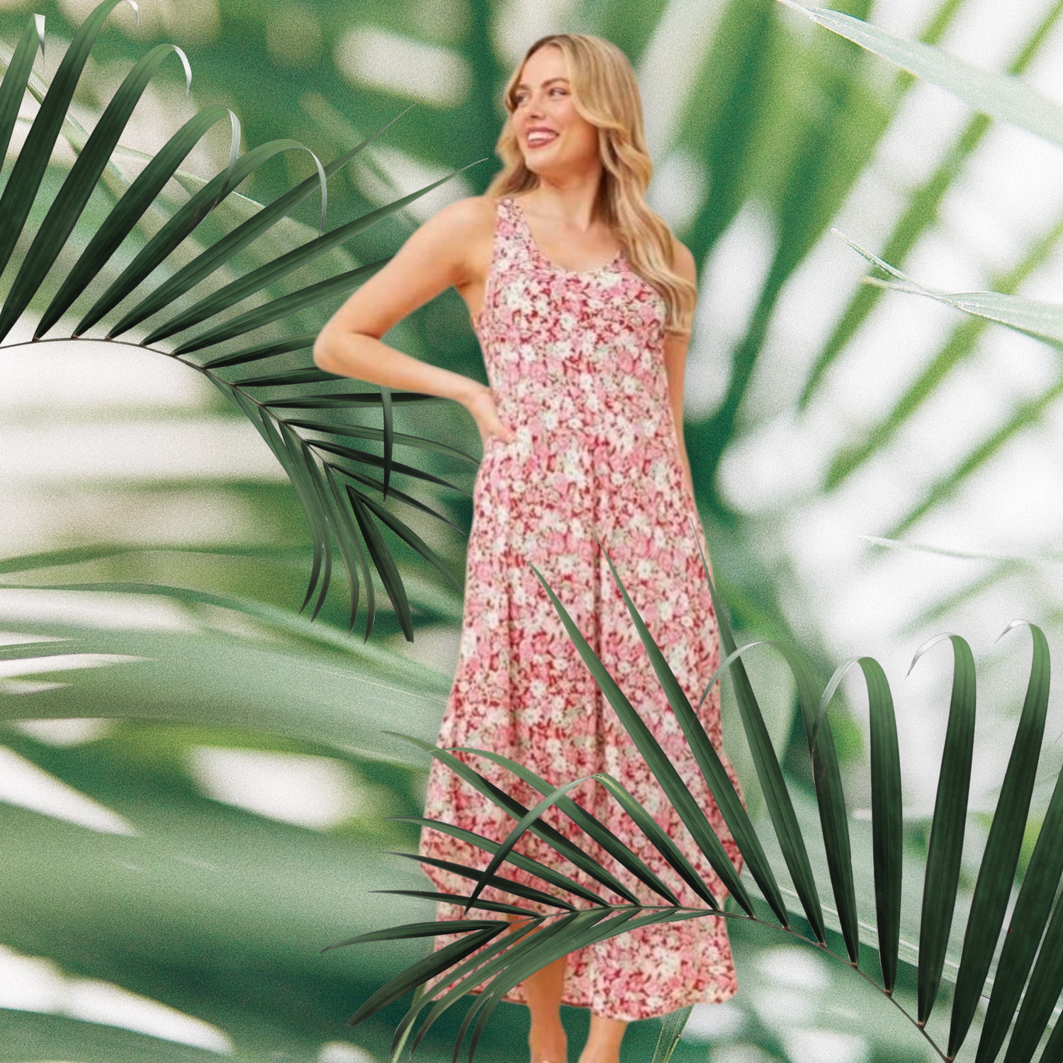 Sundress Midi Pink Floral SALE PRICE