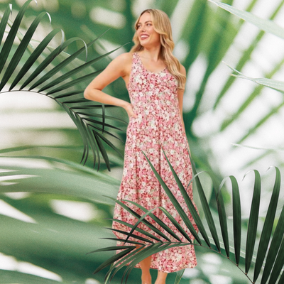 Sundress Midi Pink Floral SALE PRICE