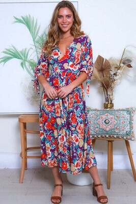 Aliza V-Neckline Midi Dress