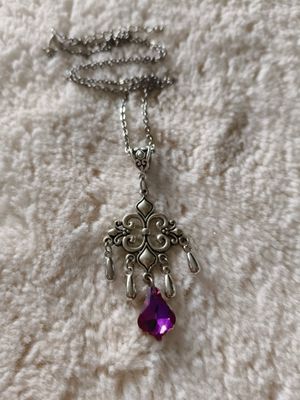 Ruby Crystal Drop Necklace