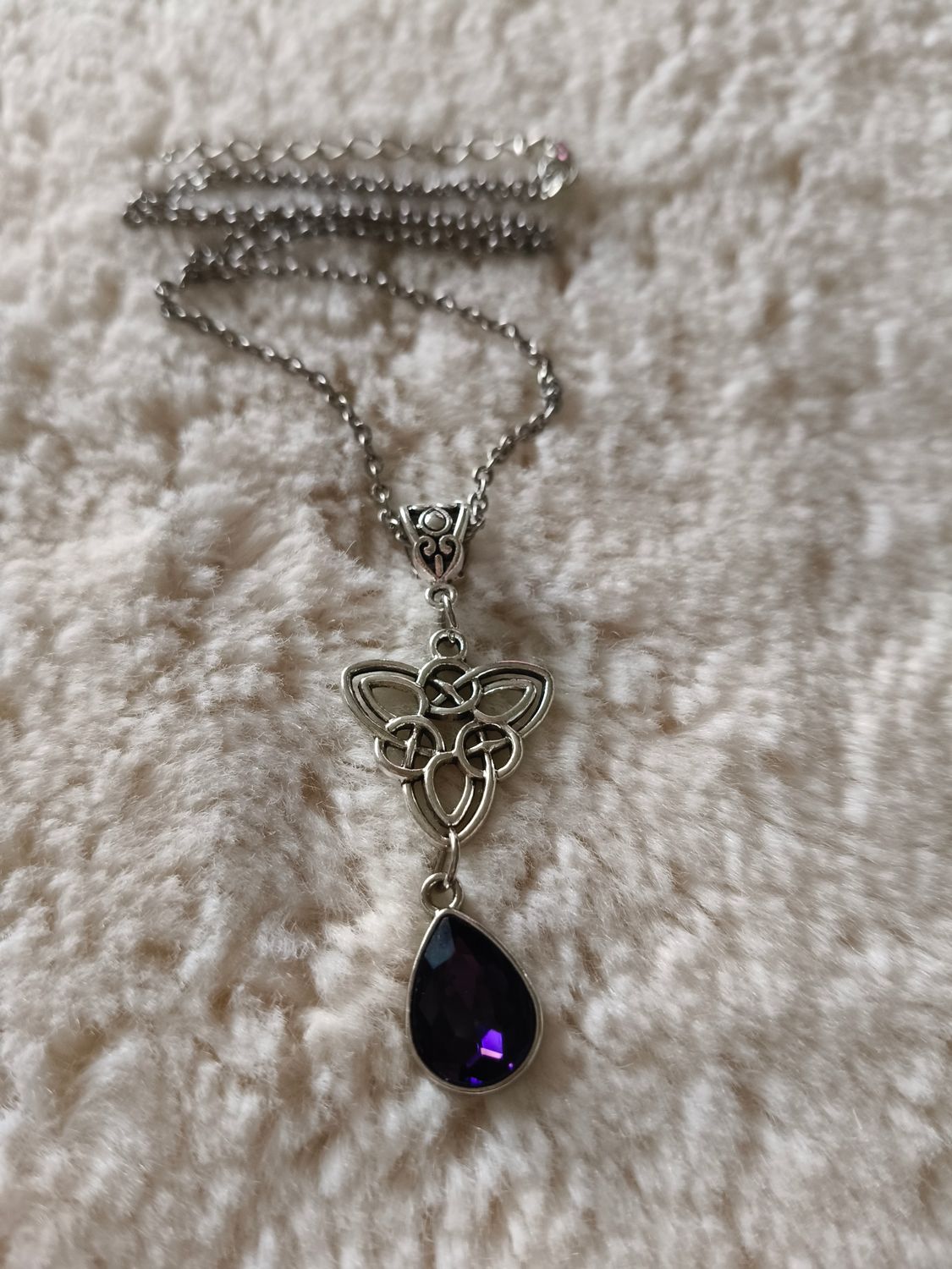 Purple Crystal Celtic Necklace