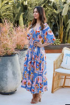 Multi Blue Dreamcatcher Midi Dress