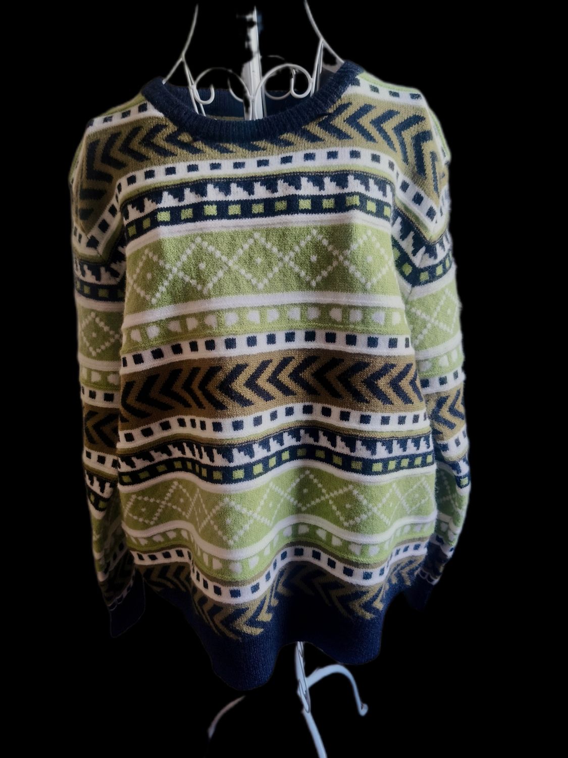 Green Soft Aztec Design Jumper