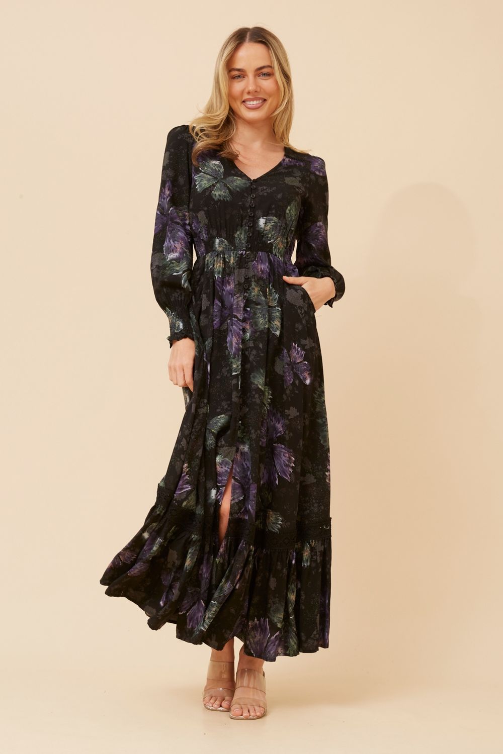 Butterfly Print Maxi Dress
