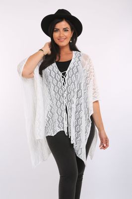 St Tropez Cotton Poncho - White