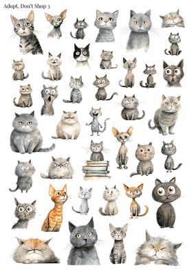 Stikeri &quot;Adopt, Don&#39;t Shop 3&quot;