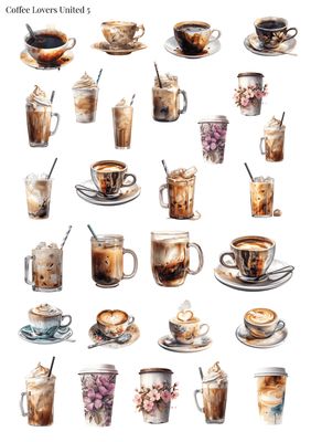 Stikeri &quot;Coffee Lovers United 5&quot;
