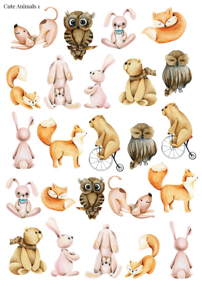 Stikeri &quot;Cute Animals 1&quot;