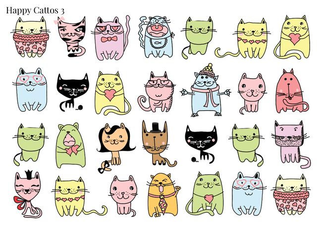 Stikeri &quot;Happy Cattos 3&quot;
