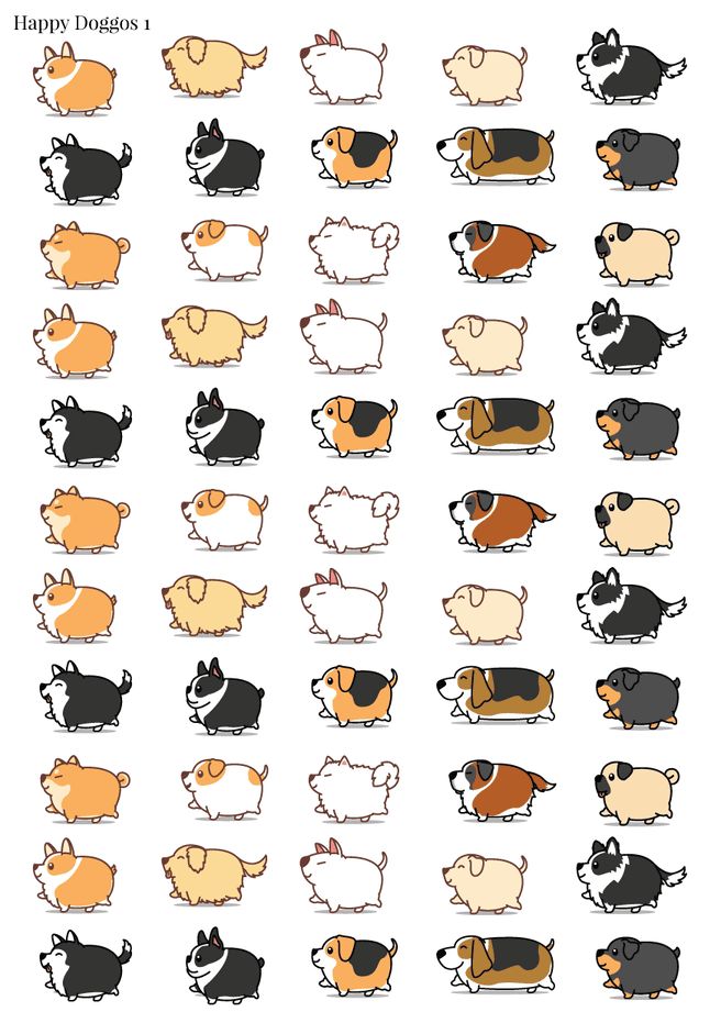 Stikeri &quot;Happy Doggos 1&quot;