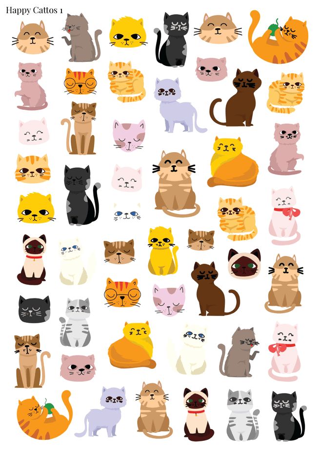 Stikeri &quot;Happy Cattos 1&quot;