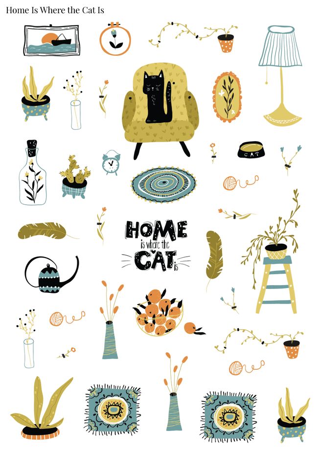 Stikeri &quot;Home Is Where the Cat Is&quot;