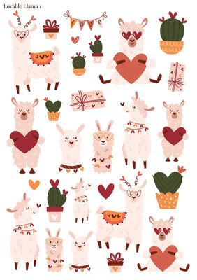 Stikeri &quot;Lovable Llama 1&quot;