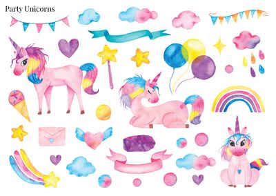 Stikeri &quot;Party Unicorns&quot;