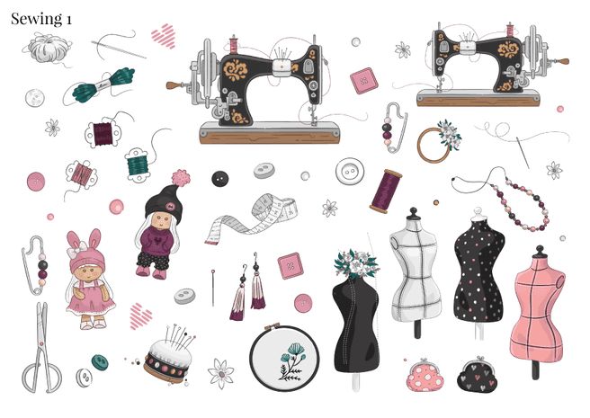Stikeri &quot;Sewing 1&quot;