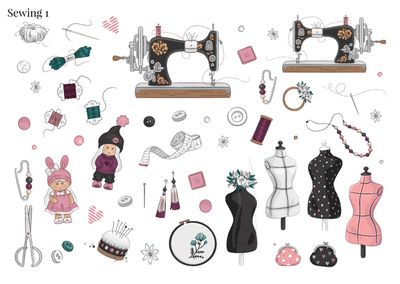 Stikeri &quot;Sewing 1&quot;